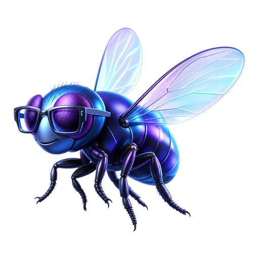 Cap, the Captifly mascot: a smart fly wearing modern glasses